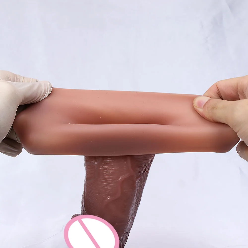 Men Penis Extender Sleeve Realistic Comdom Delay Ejaculation Penis Sleeve Dick Male Dildo Sex Toys for Men Adult Erotic Goods