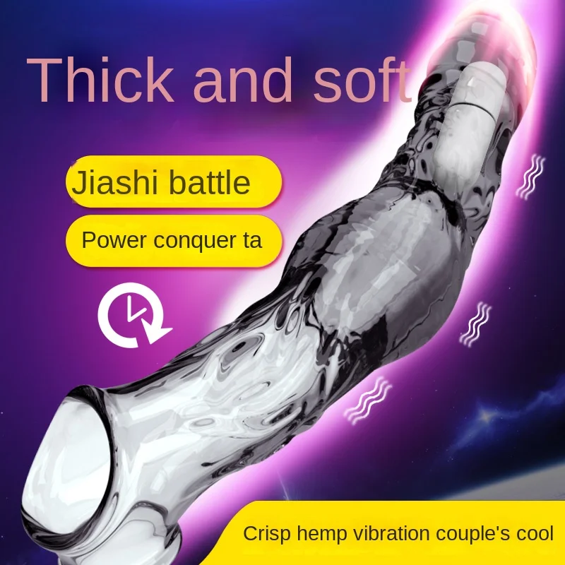 23cm Vibrating Penis Enlargement Sleeve Reusable Condoms Male Penis Cock Ring Extender Sex Toys for Men G Spot Delay Ejaculation