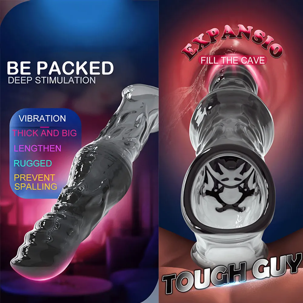 23cm Vibrating Penis Enlargement Sleeve Reusable Condoms Male Penis Cock Ring Extender Sex Toys for Men G Spot Delay Ejaculation