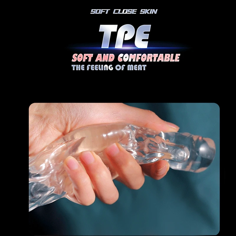 23cm Vibrating Penis Enlargement Sleeve Reusable Condoms Male Penis Cock Ring Extender Sex Toys for Men G Spot Delay Ejaculation