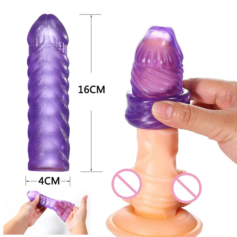 Penis Extender Sleeve Reusable Silicon Spike Dotted Condom Sex Toys Men Dildo Penis Condoms G Spot Stimulation Delay Ejaculation Penis Extender Sleeve Reusable Silicon Spike Dotted Condom Sex Toys Men Dildo Penis Condoms G Spot Stimulation Delay Ejaculation