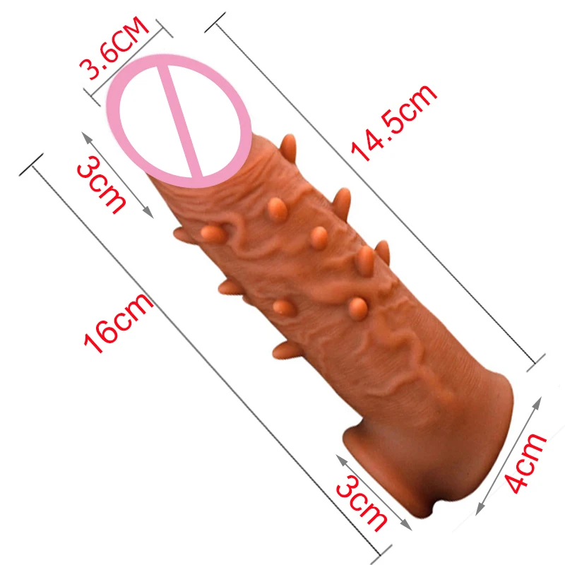 Liquid silicone Condom Penis Extender Sleeve Delay Ejaculation Intimate Goods Sex Toys For Men