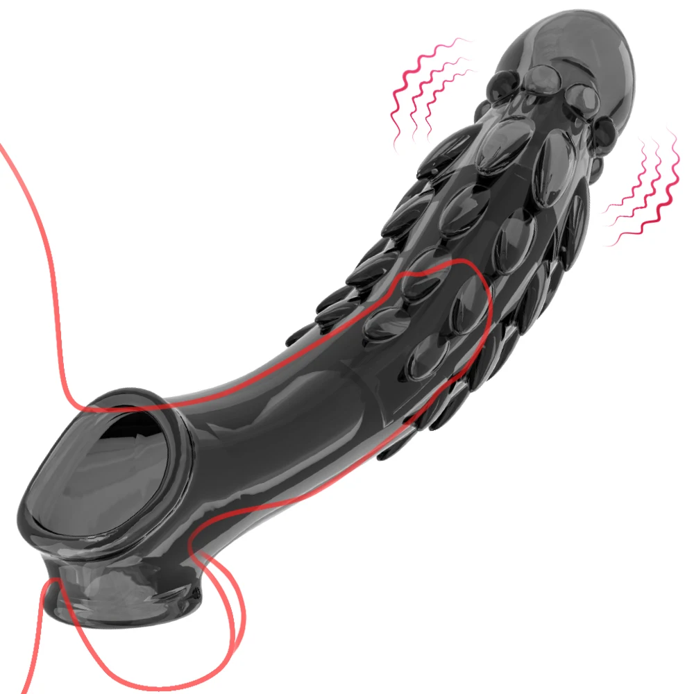 Penis Extender Sleeve with Vibrator Penis Ring 10 Inch Clear Cock Ring Extender Soft Dick Enlarger for Couples Reusable Condoms Penis Extender Sleeve with Vibrator Penis Ring 10 Inch Clear Cock Ring Extender Soft Dick Enlarger for Couples Reusable Condoms