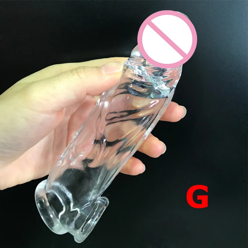 Realistic Penis Extension Cock Sleeve Reusable Silicone Penis Enlarger Delay Condoms For Adult Men Dildo Enhancer Sex Toys