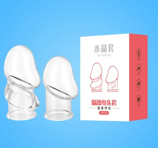 Penis Extender Sleeve Reusable Condoms Silicone Glans Cover Spike Dick Enlargement Cock Ring Erection  Sex Toys Wolf tooth cover