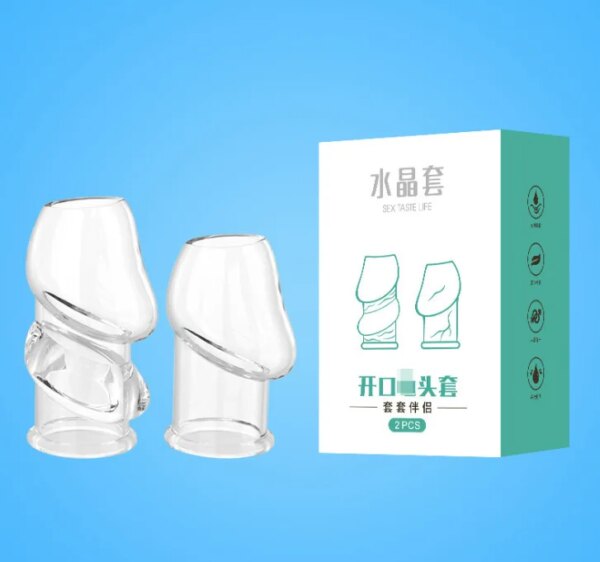 Penis Extender Sleeve Reusable Condoms Silicone Glans Cover Spike Dick Enlargement Cock Ring Erection  Sex Toys Wolf tooth cover