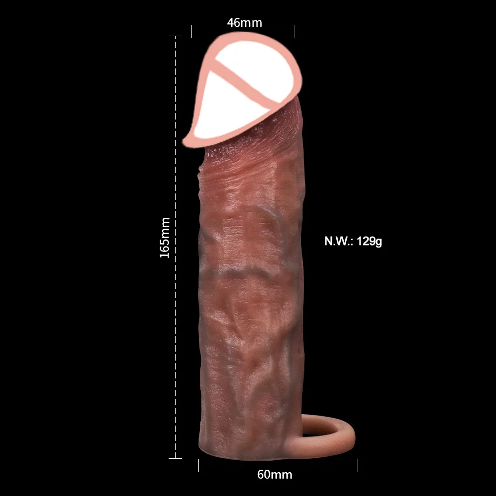 Realistic Funda Pene Reusable Silicone Condom Cock Extension Sex Toys Artificial Dick Enlargement/Extender Men Capa Penis Sleeve