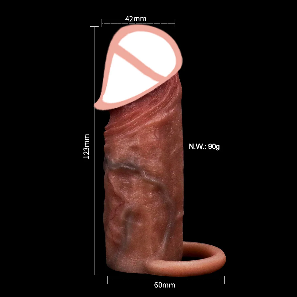 Realistic Funda Pene Reusable Silicone Condom Cock Extension Sex Toys Artificial Dick Enlargement/Extender Men Capa Penis Sleeve