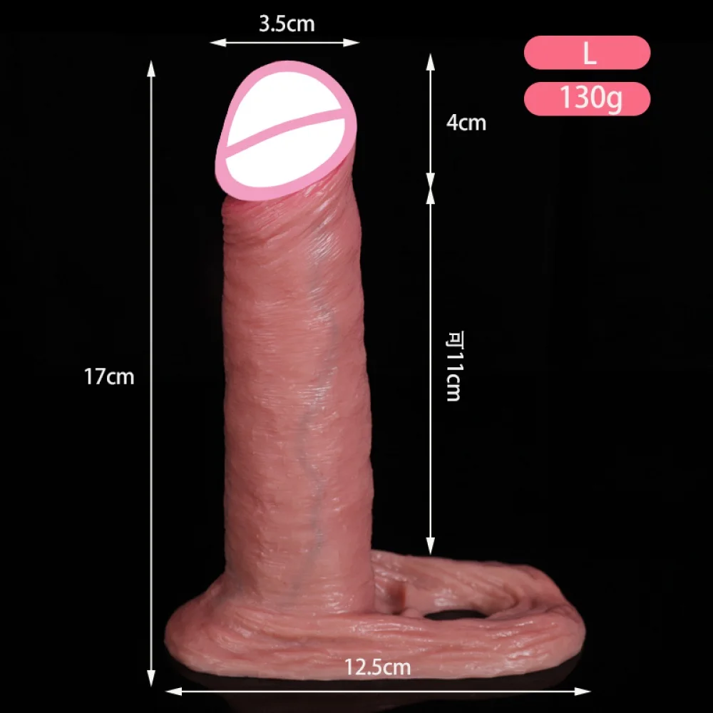 Male cock sleeve Reusable Realistic Penis Sleeve Penis Enlargement/Extender Silicone hollow dildo Sex toys for men Condom Couple