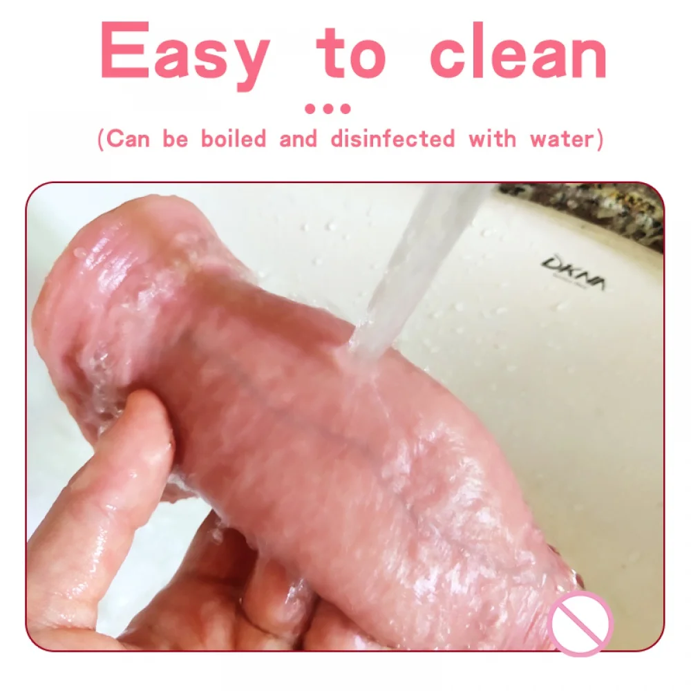 Male cock sleeve Reusable Realistic Penis Sleeve Penis Enlargement/Extender Silicone hollow dildo Sex toys for men Condom Couple