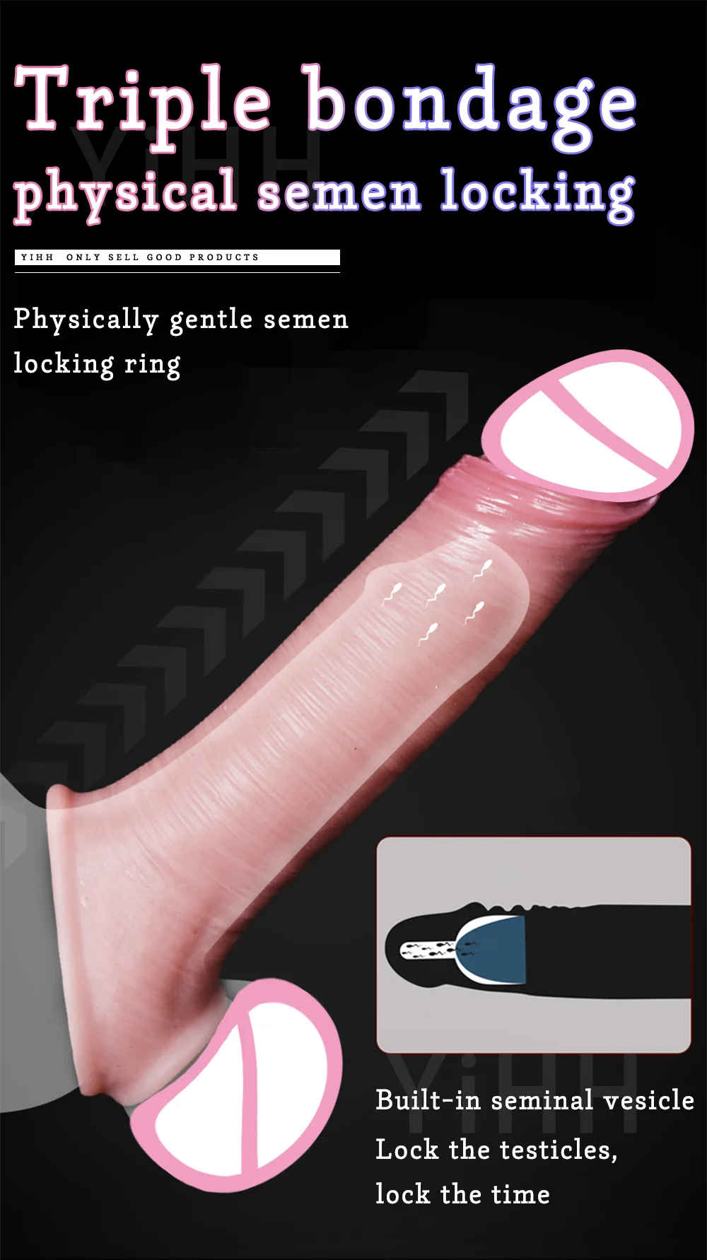 Male cock sleeve Reusable Realistic Penis Sleeve Penis Enlargement/Extender Silicone hollow dildo Sex toys for men Condom Couple
