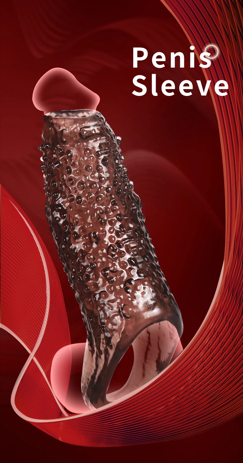 Newest Penis Extension Sleeve Reusable Cock Rings Delayed Ejaculation Condoms Male Penis Extender Sex Toys For Men Adult