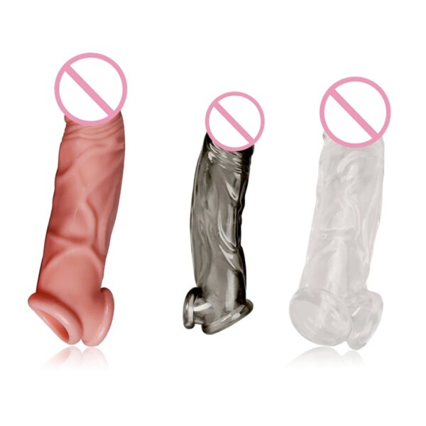 Penis Extender Sleeve Erection Enhancer Penis Ring Enlargement Silicone Cock For Men CJ