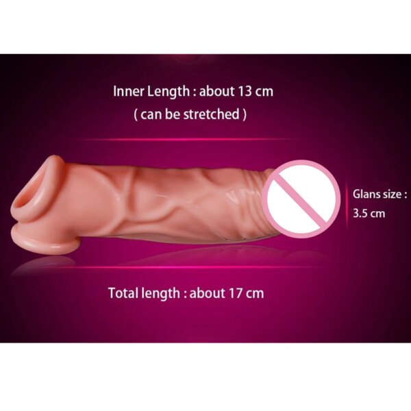 Penis Extender Sleeve Erection Enhancer Penis Ring Enlargement Silicone Cock For Men CJ