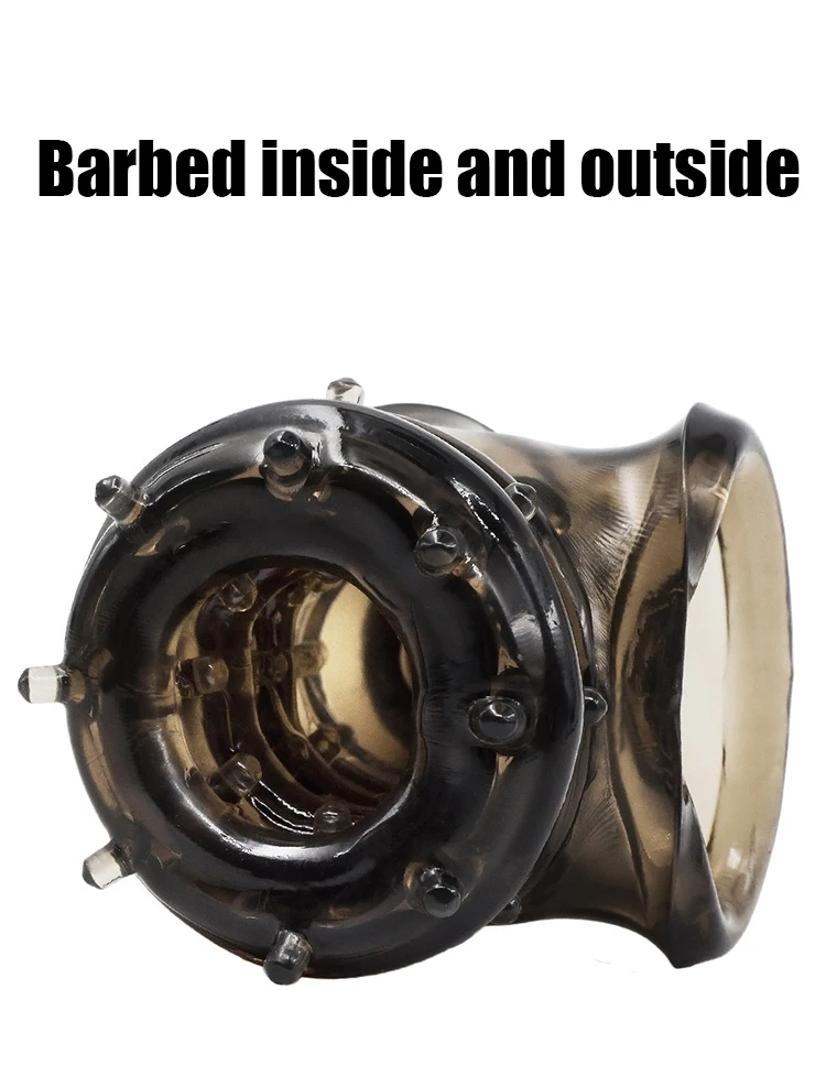 Soft Penis Extender Condom Men Cock Sleeve Ring On Penis Reusable Condoms Spines Sex Studded Enlargement Sex Toys For Male Soft Penis Extender Condom Men Cock Sleeve Ring On Penis Reusable Condoms Spines Sex Studded Enlargement Sex Toys For Male
