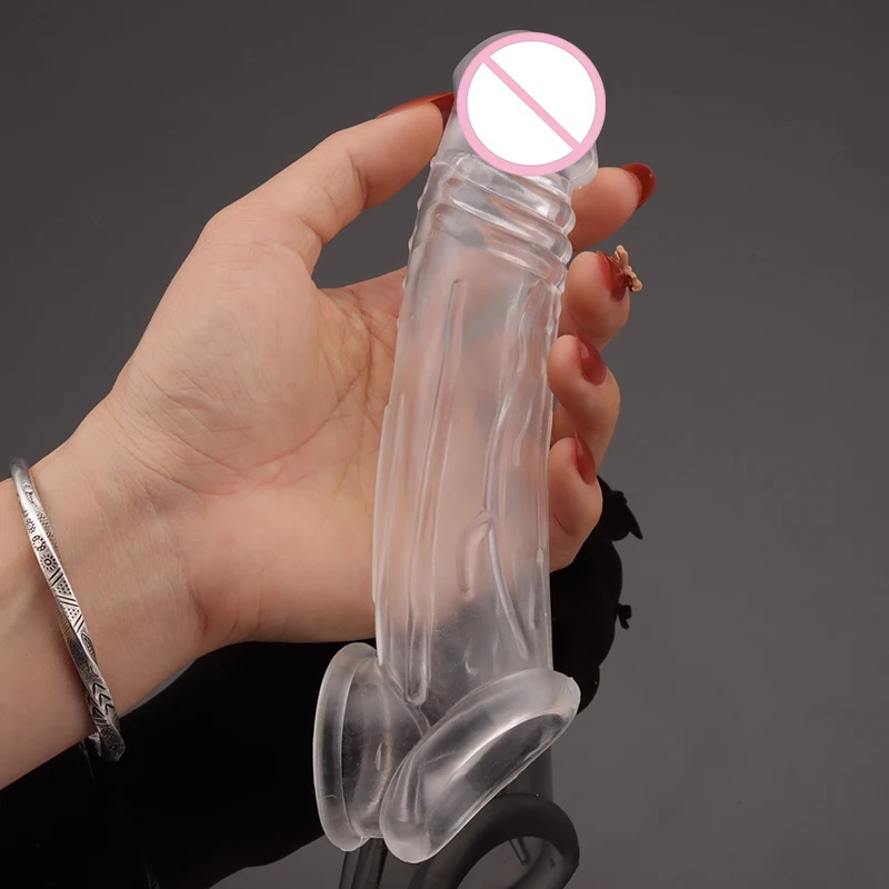 Highly Elastic Soft Penis Extender Sleeve Reusable Condoms Penis Ring Delay Ejaculation Erotic Toys Intimate Good For Men 18+