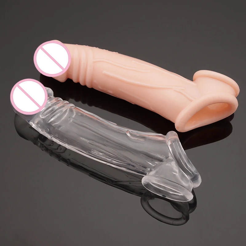 Highly Elastic Soft Penis Extender Sleeve Reusable Condoms Penis Ring Delay Ejaculation Erotic Toys Intimate Good For Men 18+