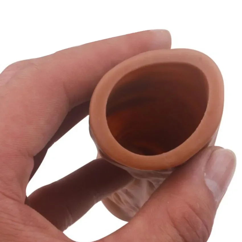 Realistic Penis Sleeve Extender Reusable Dildos Condom Delay Ejaculation Dick Enlargement Sex Toys for Men
