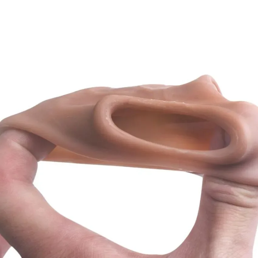 Realistic Penis Sleeve Extender Reusable Dildos Condom Delay Ejaculation Dick Enlargement Sex Toys for Men