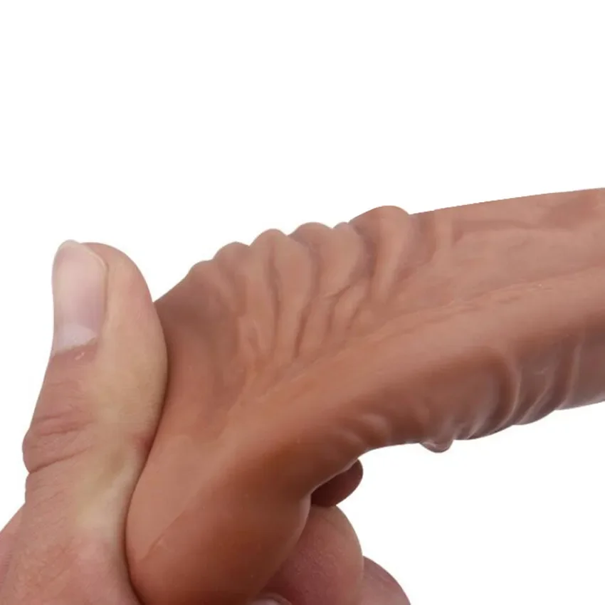 Realistic Penis Sleeve Extender Reusable Dildos Condom Delay Ejaculation Dick Enlargement Sex Toys for Men