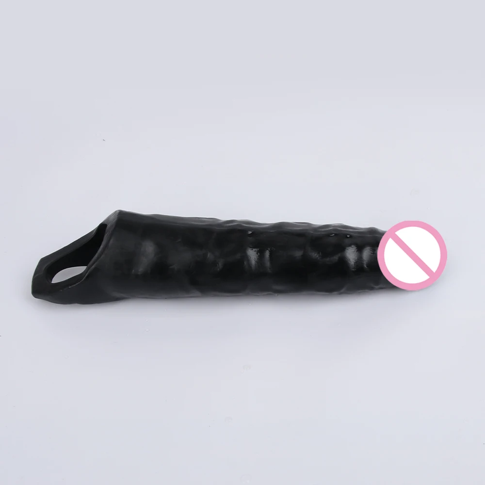Large Penis Extender Sleeve Reusable Comdom Delay Ejaculation Penis Sleeve Dick Male Dildo Enlargers Sex Toys For Men Adult