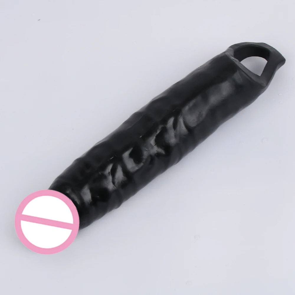 Large Penis Extender Sleeve Reusable Comdom Delay Ejaculation Penis Sleeve Dick Male Dildo Enlargers Sex Toys For Men Adult