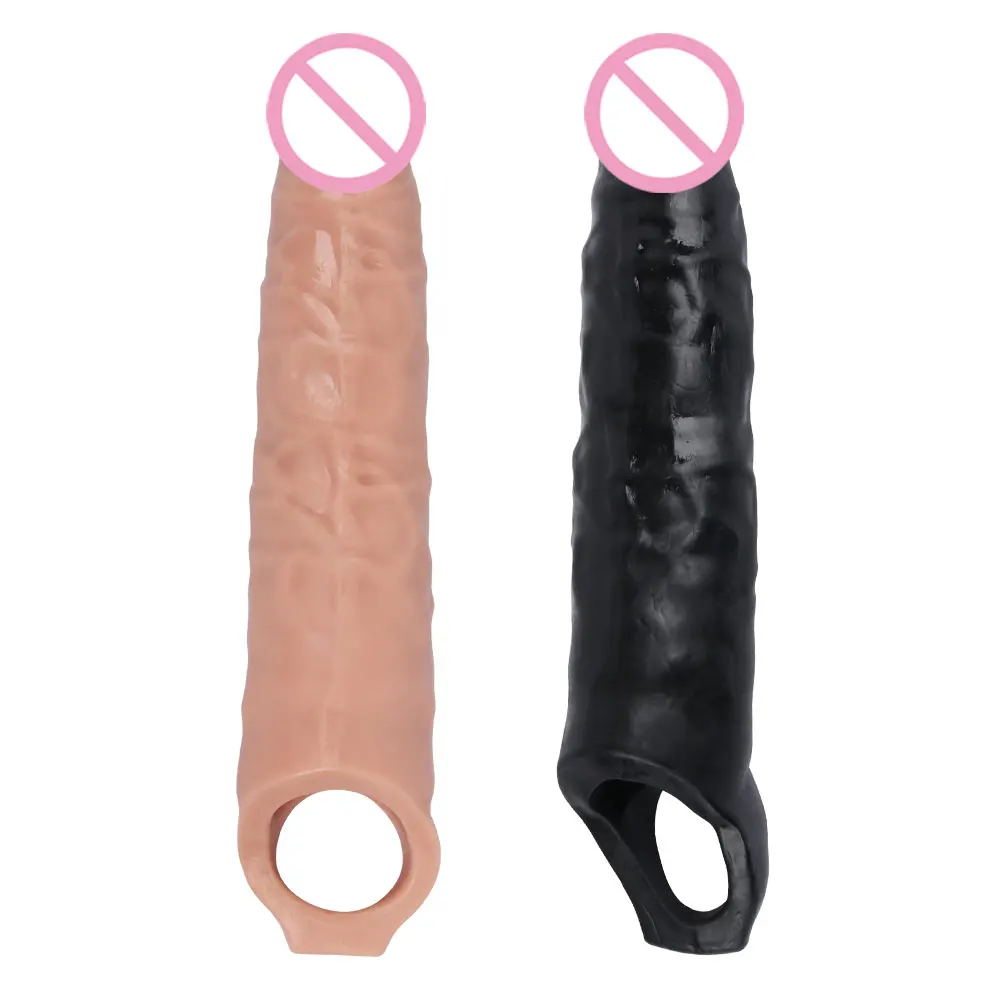 Large Penis Extender Sleeve Reusable Comdom Delay Ejaculation Penis Sleeve Dick Male Dildo Enlargers Sex Toys For Men Adult