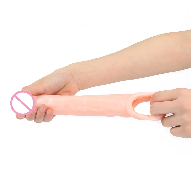 Realistic Penis Enlargement Condoms for Men Penis Extension Sleeves Adults Intimate Goods Reusable Condom Cock Rings Sex Toys