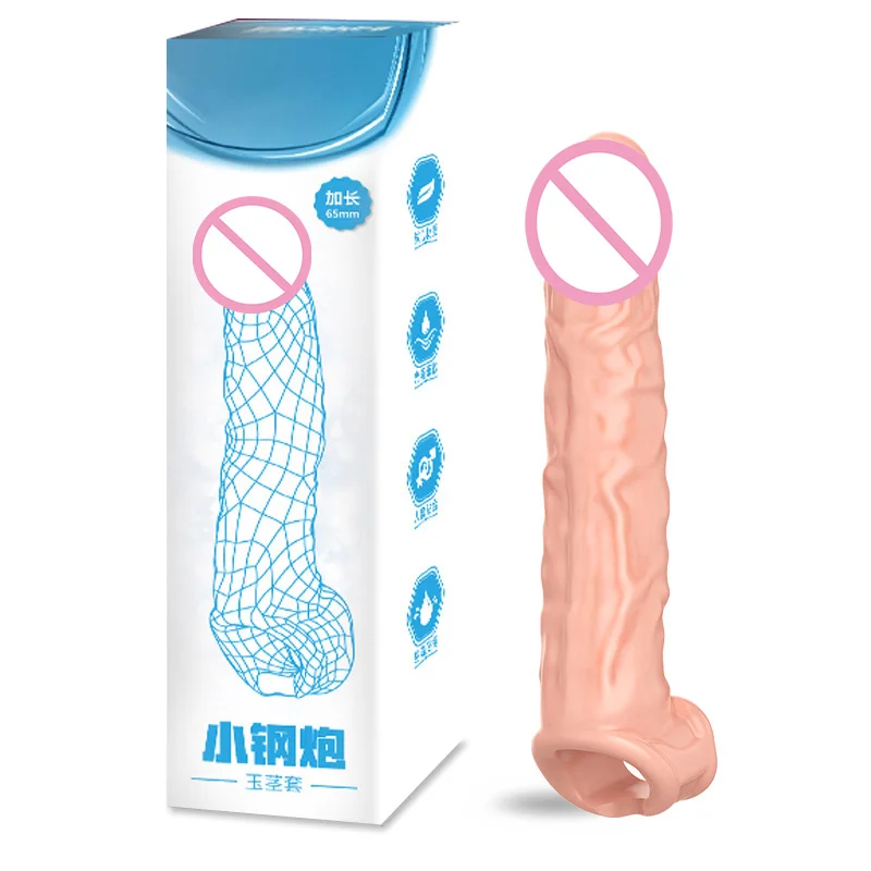 Realistic Penis Enlargement Condoms for Men Penis Extension Sleeves Adults Intimate Goods Reusable Condom Cock Rings Sex Toys