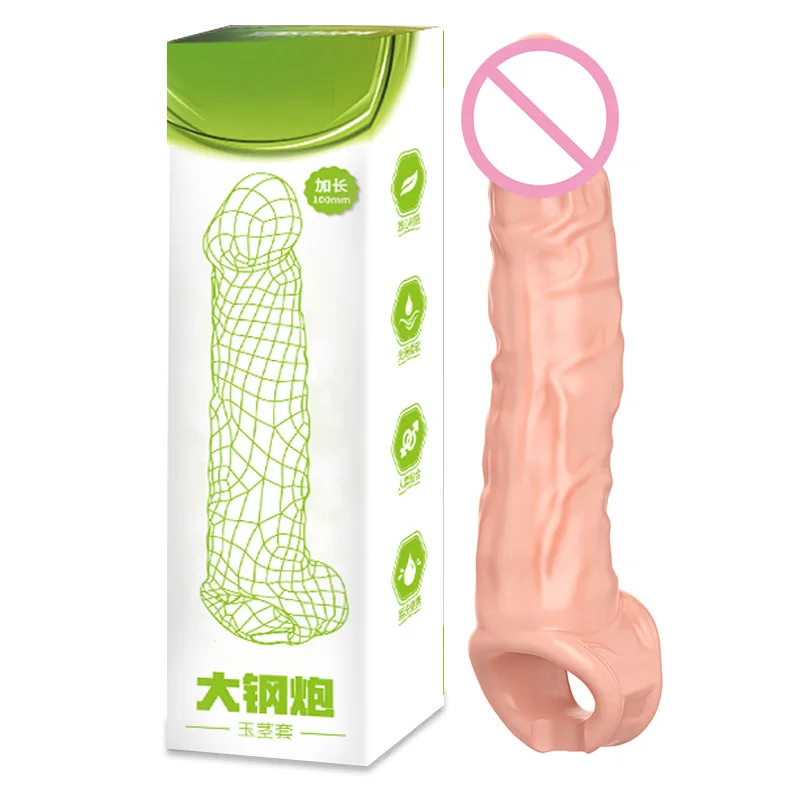 Realistic Penis Enlargement Condoms for Men Penis Extension Sleeves Adults Intimate Goods Reusable Condom Cock Rings Sex Toys