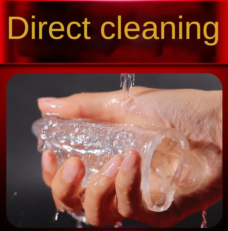 Thicken Penis Enlargement Sleeve Cock Ring Delay Ejaculation Penis Extender Condom Lock Ring Sex Toys for Men Adult Erotic Goods