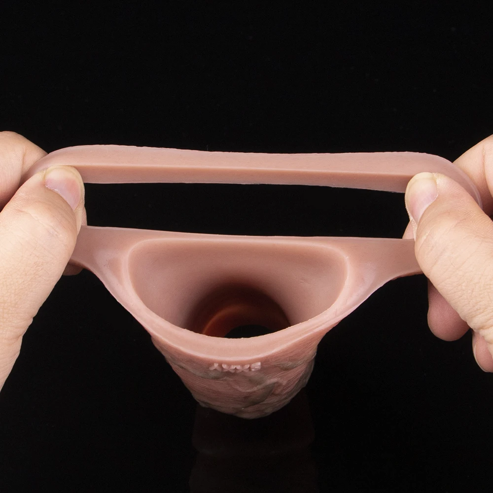 COLMISS Realistic Penis Sleeve Silicone Dick Extender Thick Simulated Vessels Delay Ejaculation Cock Sheath Sex Toys For Men 18+