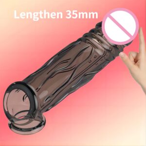 Sexy Toys Penis Ring Penise Enlargement Sleeve for Penis Condoms for Men Reusable Condom Cock Sleeve Extender Ejaculation Delay