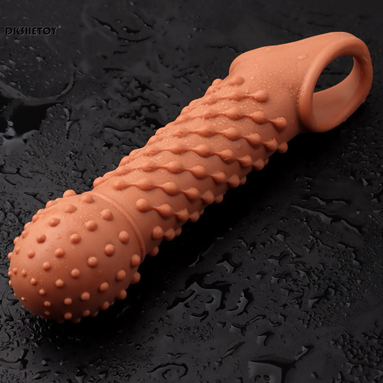 Reusable condom for sexual pleasure hard rough Big 3D Dottet Ribs condom Penis Sleeve Extender for Men Delay Ejaculation