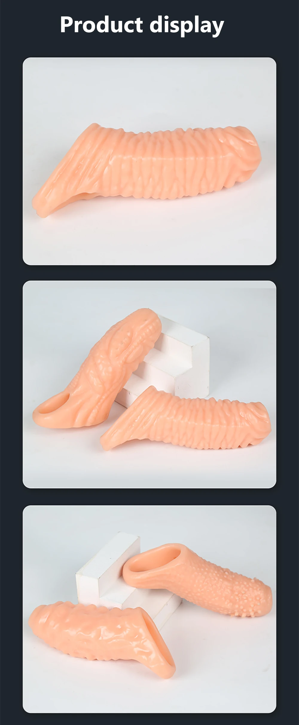Reusable Condoms For Male Penis Enlargement Intimate Goods Thick Penis Sleeve Cock Rings For Penis Extender Delay Ejaculation