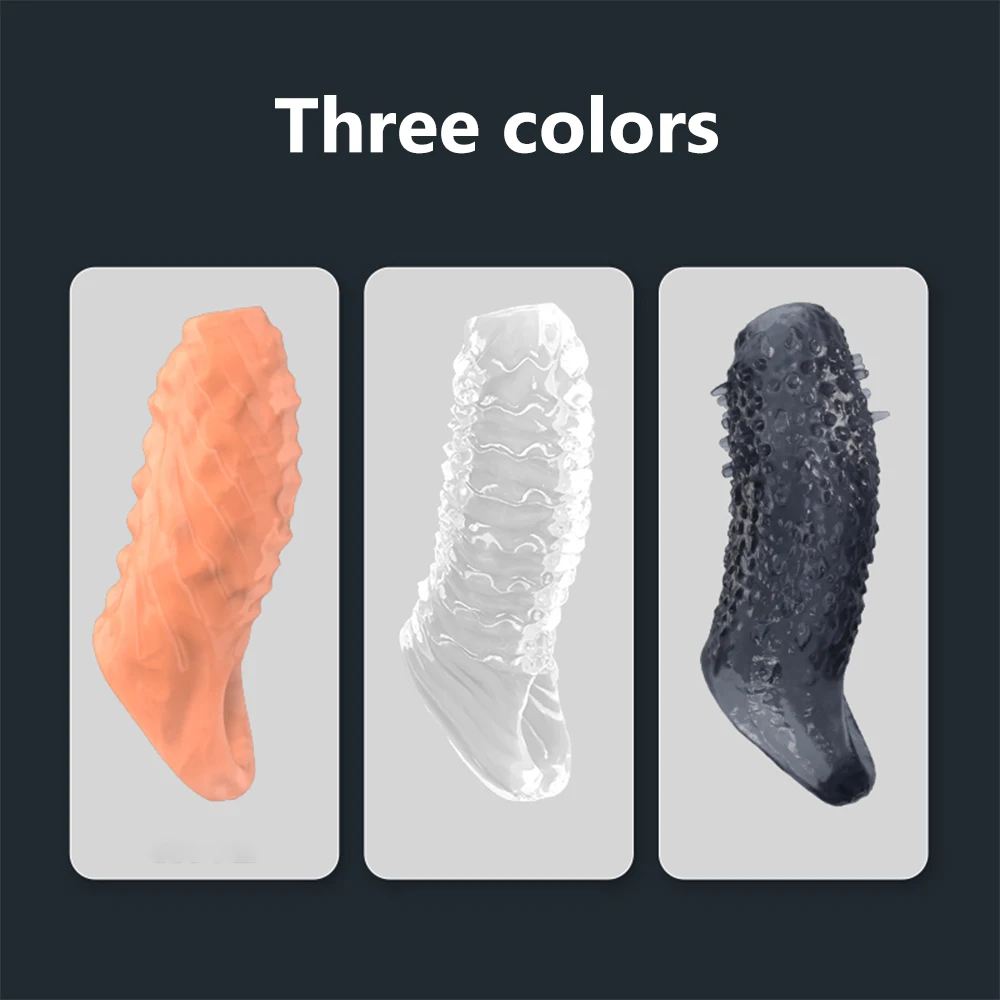 Reusable Condoms For Male Penis Enlargement Intimate Goods Thick Penis Sleeve Cock Rings For Penis Extender Delay Ejaculation
