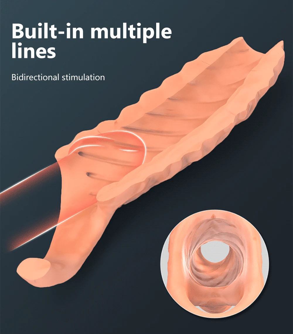 Reusable Condoms For Male Penis Enlargement Intimate Goods Thick Penis Sleeve Cock Rings For Penis Extender Delay Ejaculation