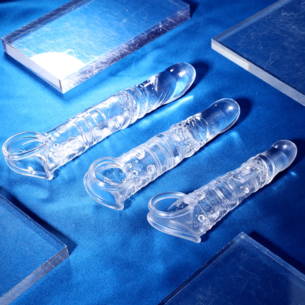 Big Penis Extender sleeve sex Toys For Men Penis Extension Reusable Soft Delayed Ejaculation Condoms Dick Sleeve cock condom