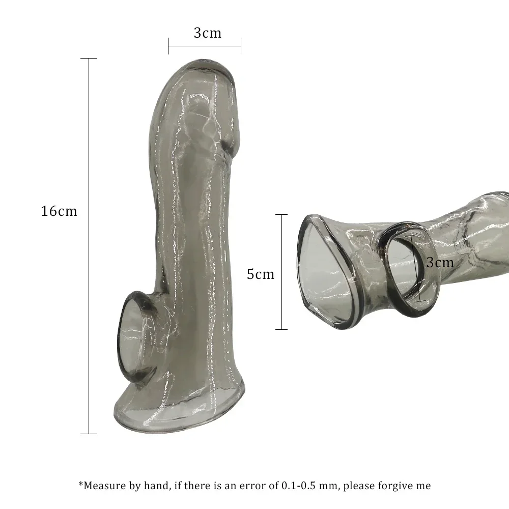 Reusable Ultra thin Dildo Enlargement Penis Sleeve Sex Toys For Men Sex Shop Cocks Extender Silicon Condom G-spot Massager