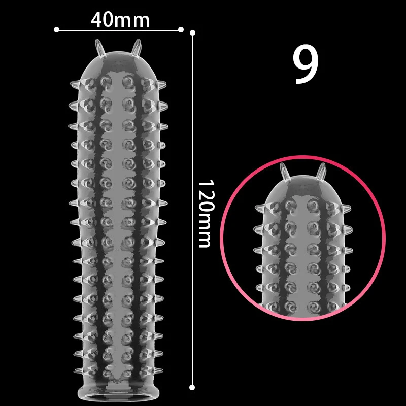 Silicone Transparency Reusable Condom Male Penis Extension Extender Sleeve Delay Ejaculation Adult Sex Toys For Men Sex Condoms