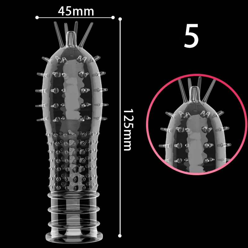 Silicone Transparency Reusable Condom Male Penis Extension Extender Sleeve Delay Ejaculation Adult Sex Toys For Men Sex Condoms