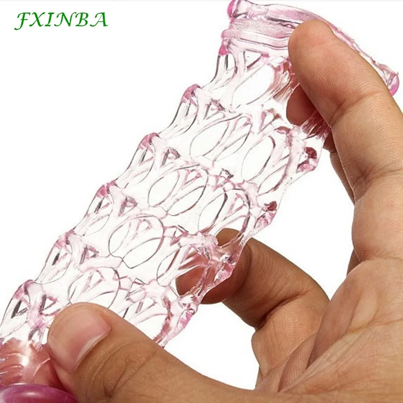 FXINBA Reusable Delay Condoms Penis Sleeve Cock Extender For Men Penis Enlargement G-spot Condom Adult Intimate Erotic Sex Toys