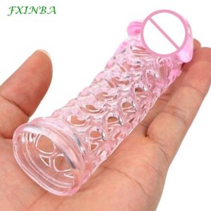 Reusable Delay Condoms Penis Sleeve Cock Extender For Men Penis Enlargement G-spot Condom Adult Intimate Erotic Sex Toys