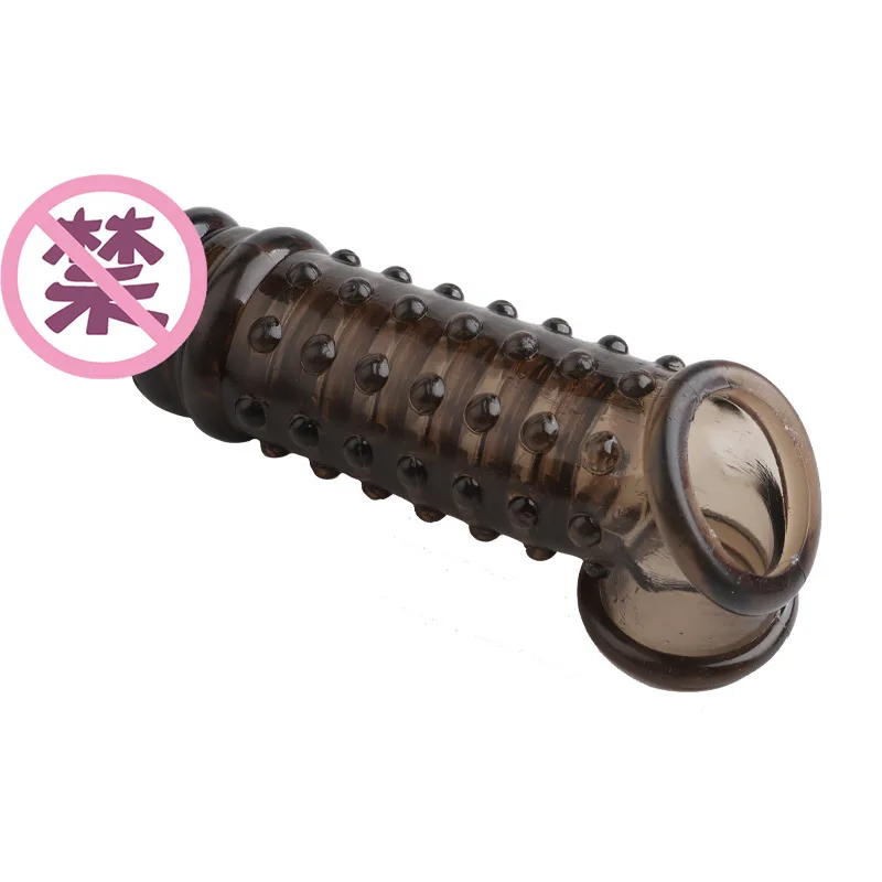 Reusable Penis Extender Cock Rings Delay Ejaculation Penis Condoms Dick Sleeve Silicone Glans Cover Enlargement Sex Toys For Men