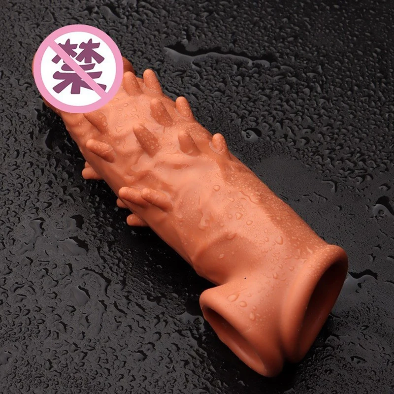 Reusable Penis Extender Cock Rings Delay Ejaculation Penis Condoms Dick Sleeve Silicone Glans Cover Enlargement Sex Toys For Men