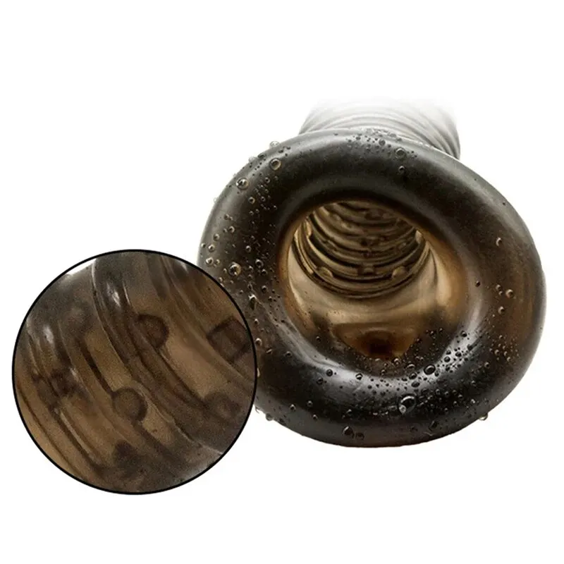 Reusable Penis Extender Cock Rings Delay Ejaculation Penis Condoms Dick Sleeve Silicone Glans Cover Enlargement Sex Toys For Men