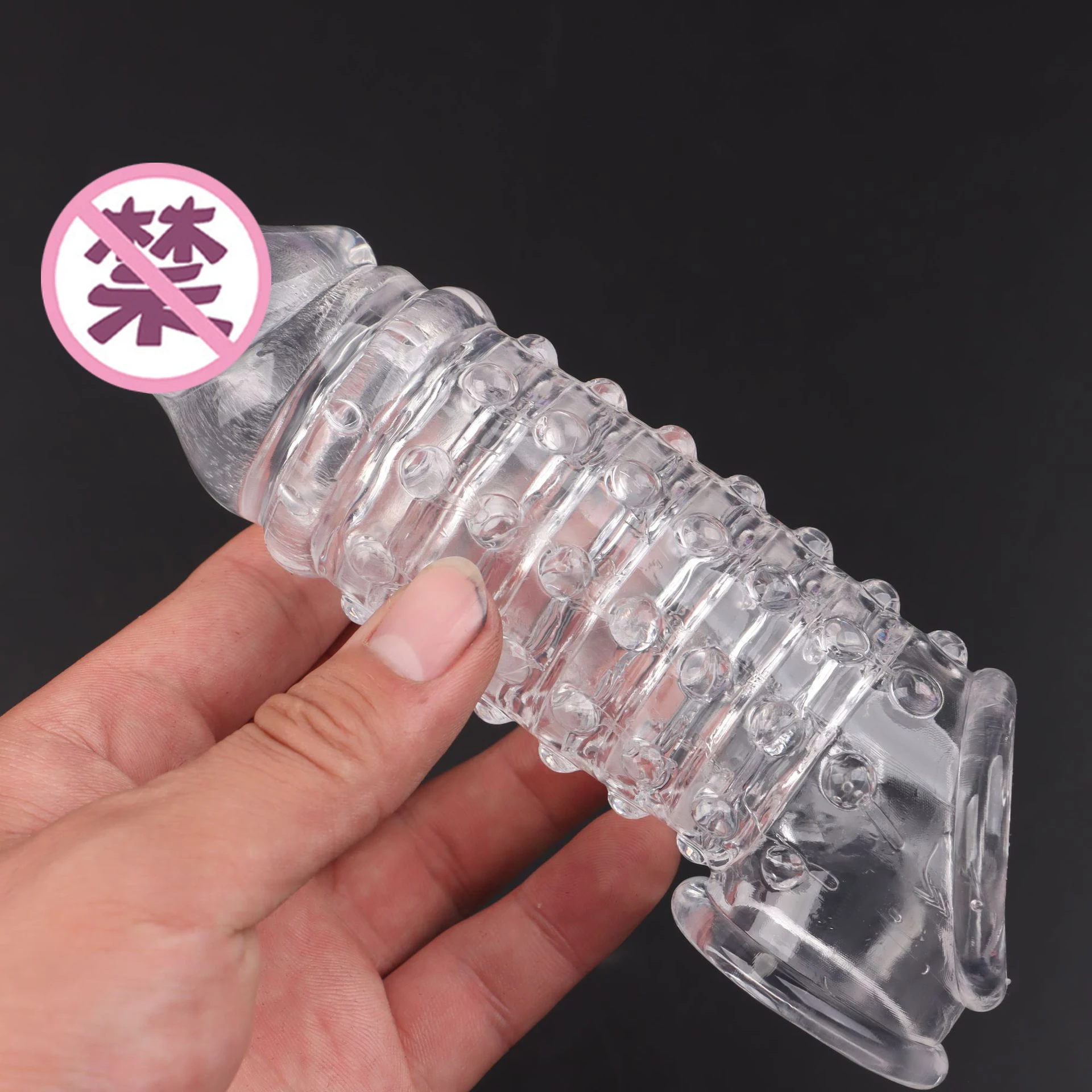 Reusable Penis Extender Cock Rings Delay Ejaculation Penis Condoms Dick Sleeve Silicone Glans Cover Enlargement Sex Toys For Men
