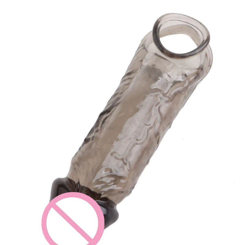 Male Penis Sleeve Extender Enlargement Cock Rings Delay Ejaculation Reusable Silicone Dick Glans Cover Sex Toys for Man Couple