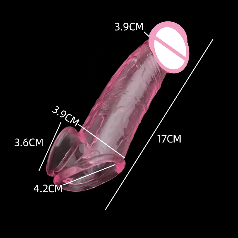 Male Penis Sleeve Extender Enlargement Cock Rings Delay Ejaculation Reusable Silicone Dick Glans Cover Sex Toys for Man Couple