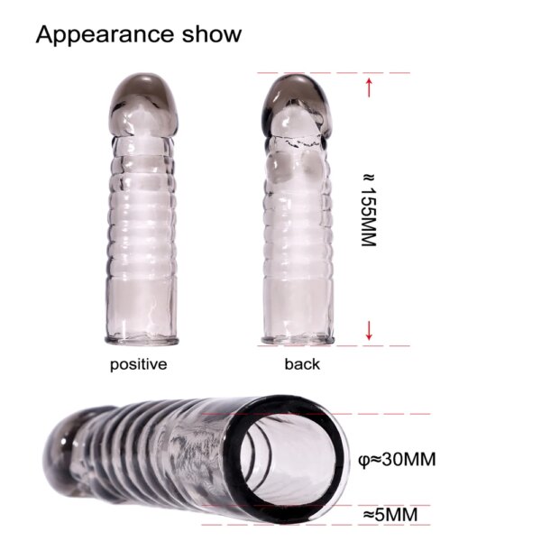 Reusable Silicone Condom with Spike Dotted Penis Sleeve for Men Dildo Sheath Condoms Extender Sleeve Penis Cocks Cover Sex Toys